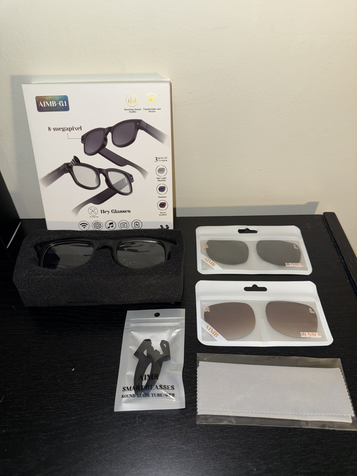 2k Smart AI Glasses & smart watch W headphones for Men, Women, 8 MP Video Camera