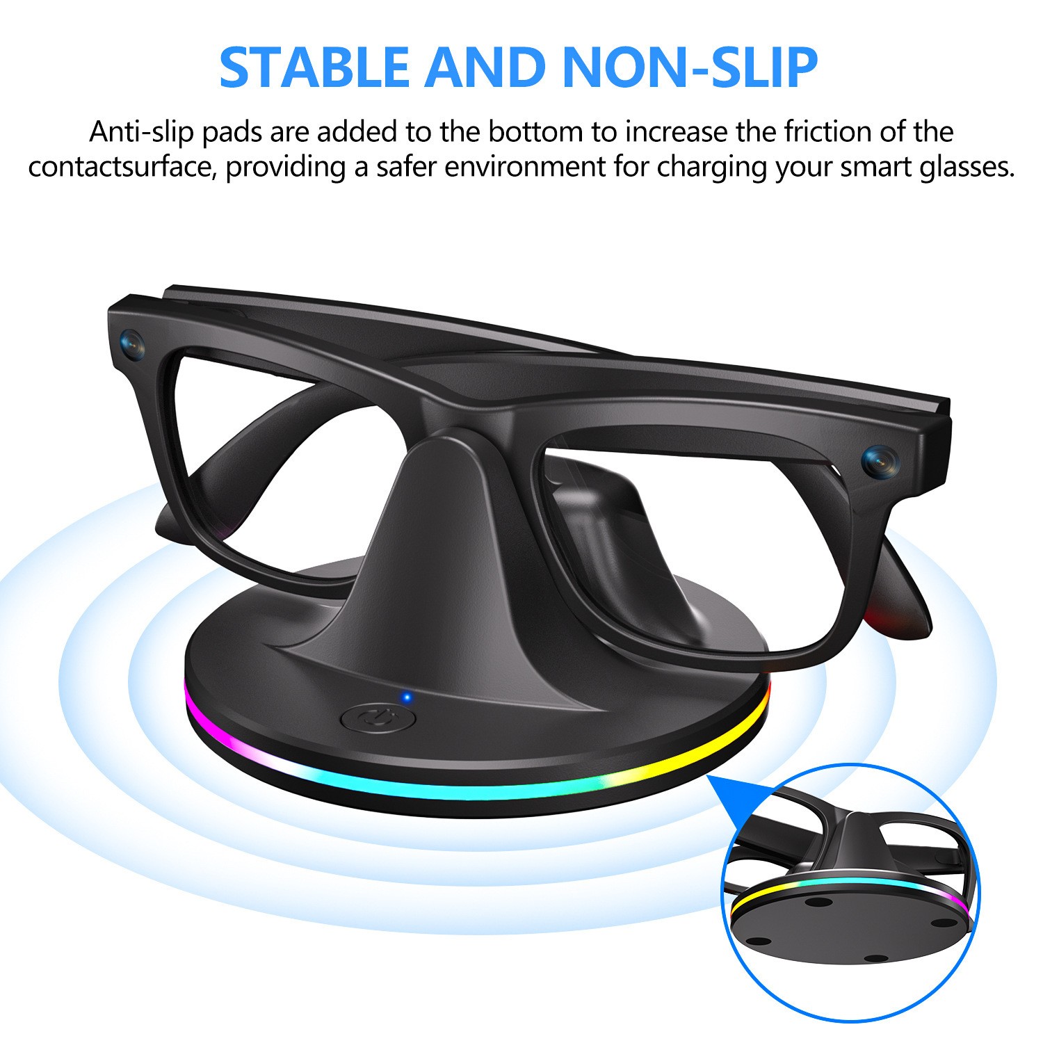 Charging Stand Compatible with Ray-Ban Meta Wayfarer/Skyler AI Smart Glasses RTG