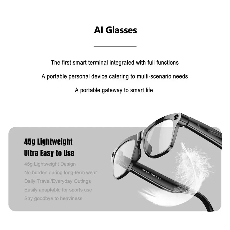 4K HD AI Smart Glasses GPT100MP Multifunctional Camera Chat Bluetooth
