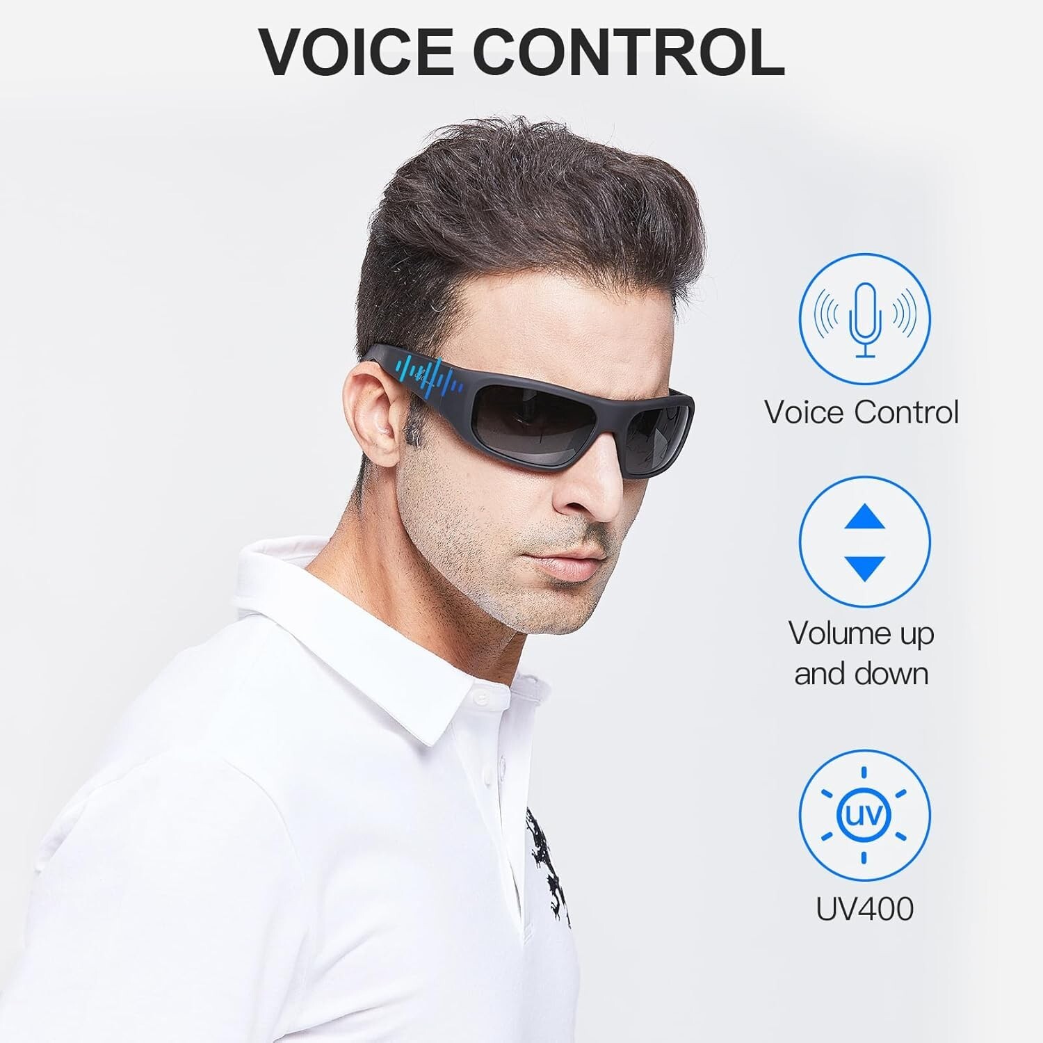 Athletic Smart Glasses: Voice-Controlled Bluetooth Sunglasses for Outdoor Fun