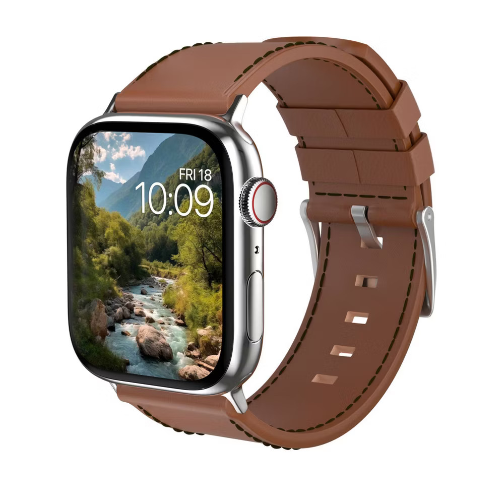 MobyFox Classic Leather Band Genuine Universal Fit Brown