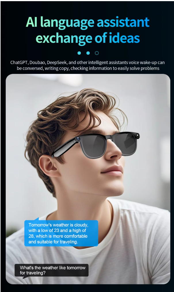 AI Smart Glasses 800WCamera Bluetooth Translation Recording Waterproof FREE SHIP