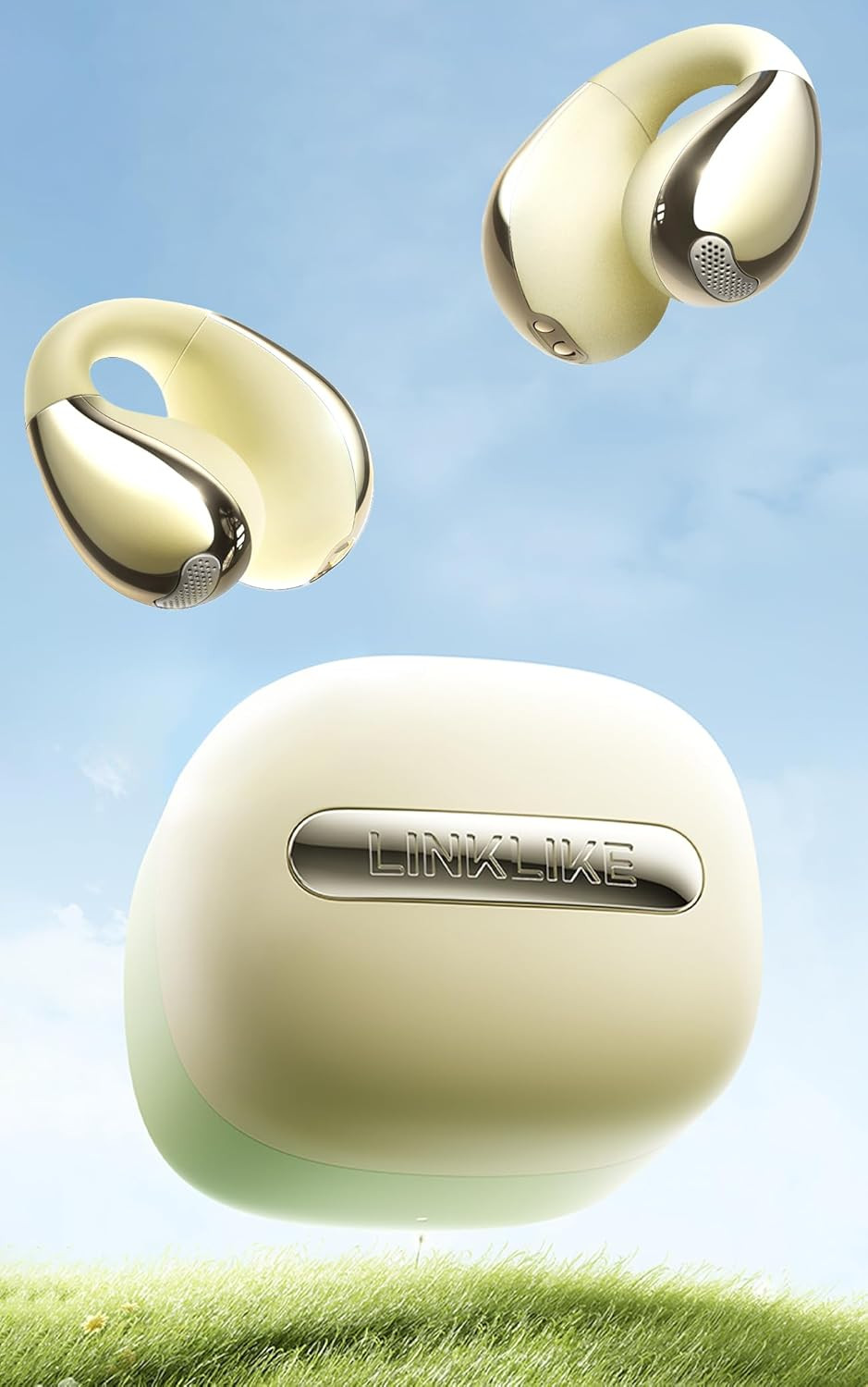 Linklike Most Comfortable Open Ear Clip-on Earbuds [Patented Zero Pressure & Top