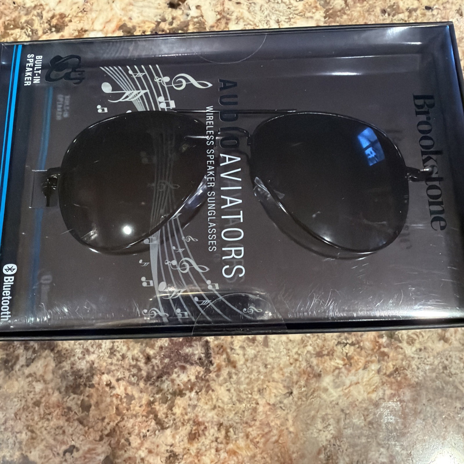 Brookstone Audio Shades Bluetooth Sunglasses Wireless Built-In Speaker NEW NIB