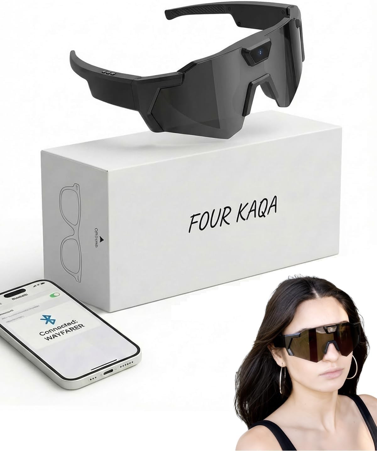 POV Glasses 4K Baseball with Camera Smart Glass for Men Women Sunglasses Cameras