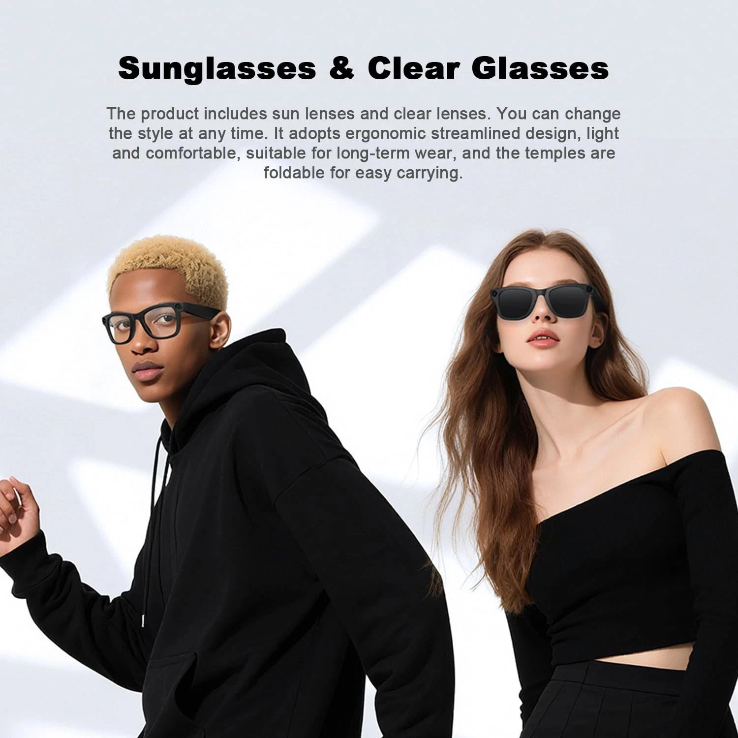 4K AI Smart Glasses with Multifunction Camera Bluetooth Call Voice Assis