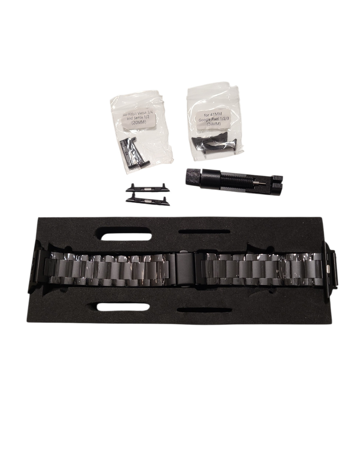 Posh Tech Maxwell Stainless Steel Smart Watch Band Universal Fit for Apple Black
