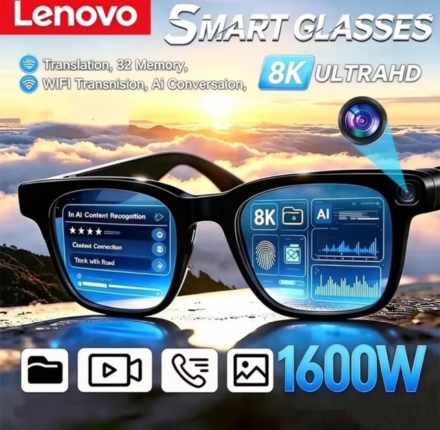 800W AI Smart Glasses Color Change Translation Camera Video Waterproof Call Sung