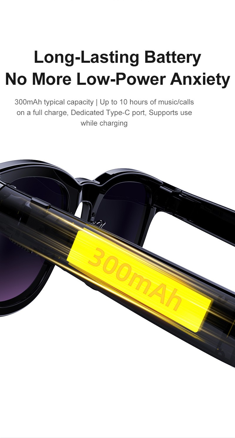 Smart Glasses with Camera AI Object Recognition Video Photo Handsfree Calling