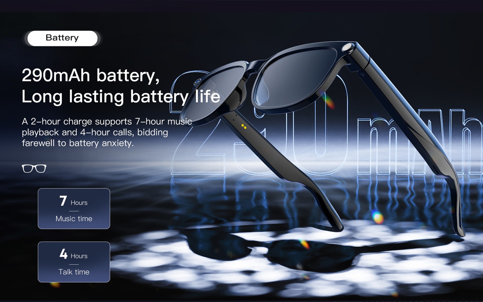 M02S AI Smart Glasses Camera Bluetooth/Photo Taking/Video Recording/Translate DH