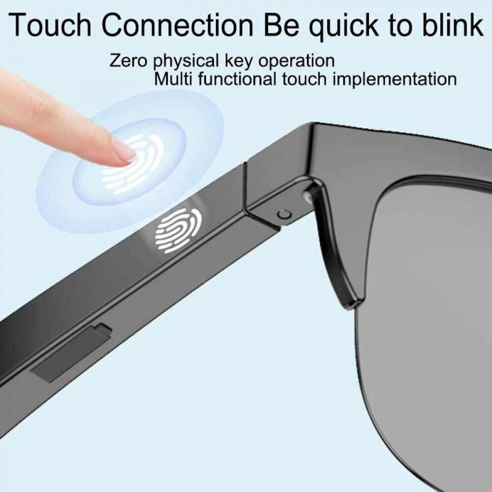 Smart Glasses Bluetooth Wireless Stereo Music for Phone -Black