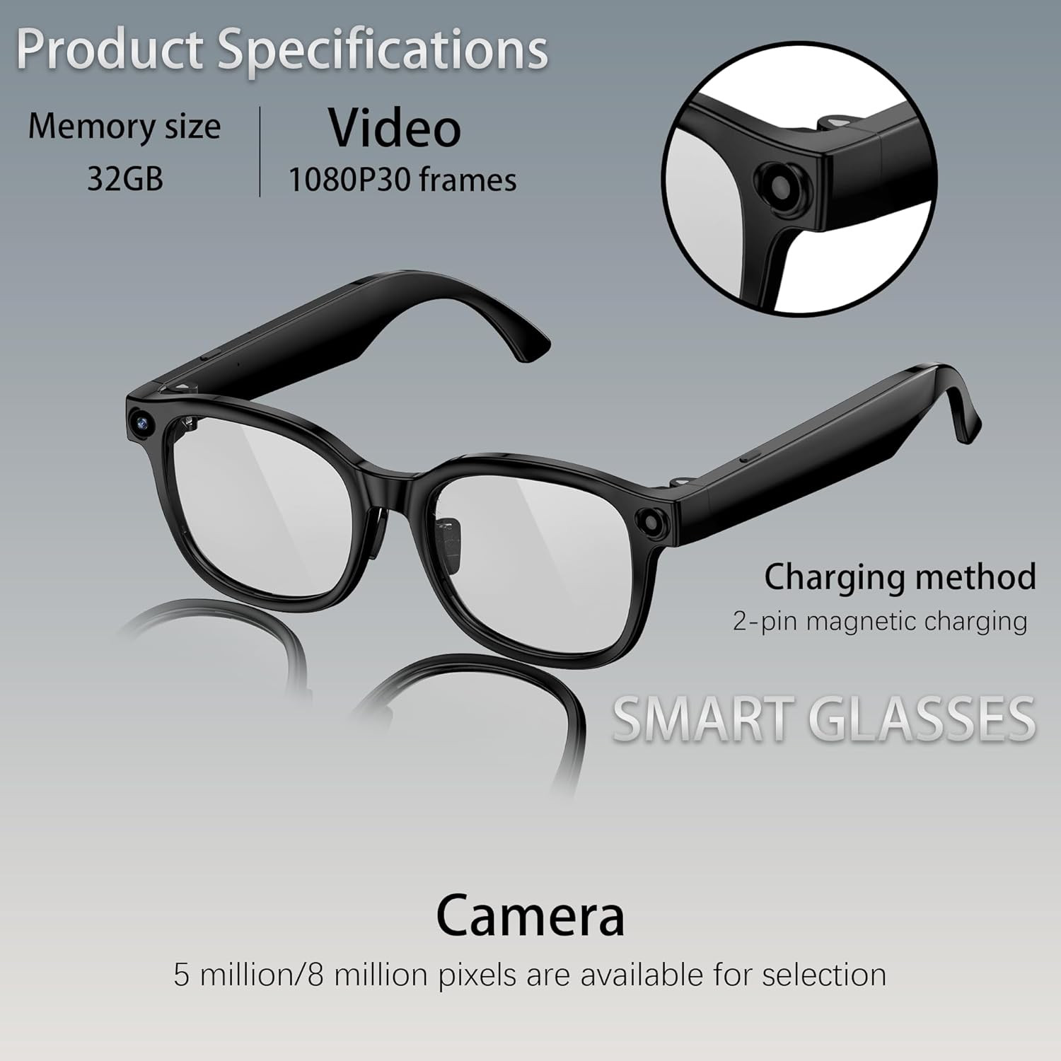 AI Translator Camera Glasses – 8MP HD Camera, Real-Time 70+ Languages Translatio