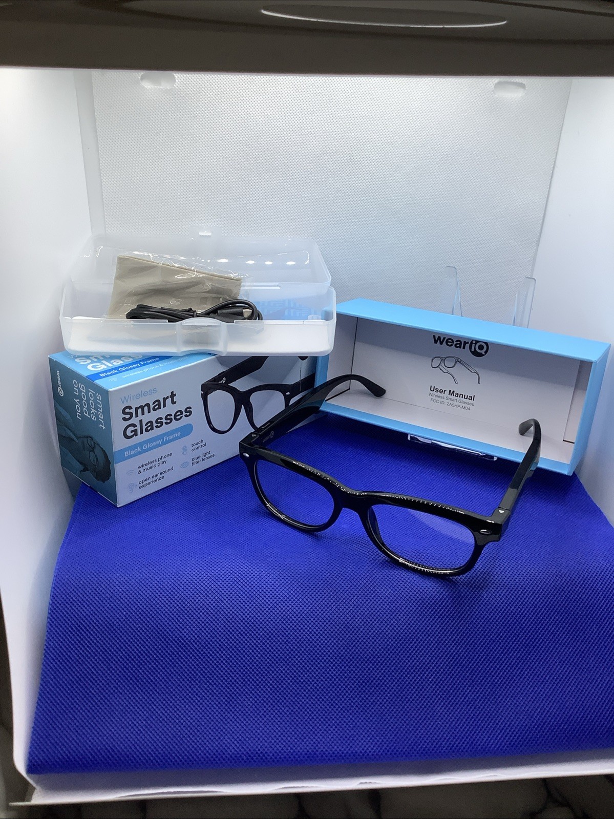 WeariQ Blue Light Blocking Bluetooth Smart Glasses –Black Glossy IOS/Android