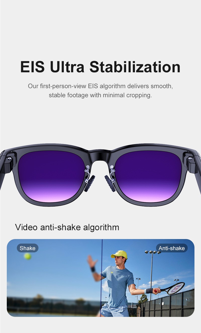 Smart Glasses with Camera AI Object Recognition Video Photo Handsfree Calling