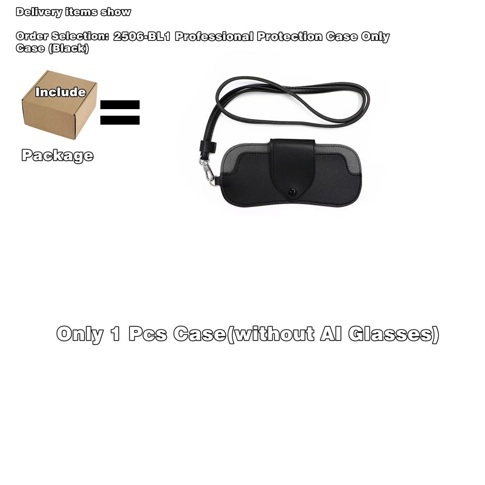 AI smart glasses with camera and bluetooth and Image and video and glasses case