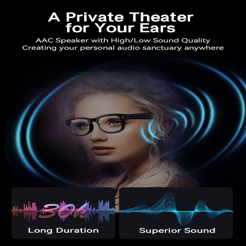 G1-2506 Smart Glasses Built-in Chat GPT, 8MP Camera,AI Translation 26 Languages
