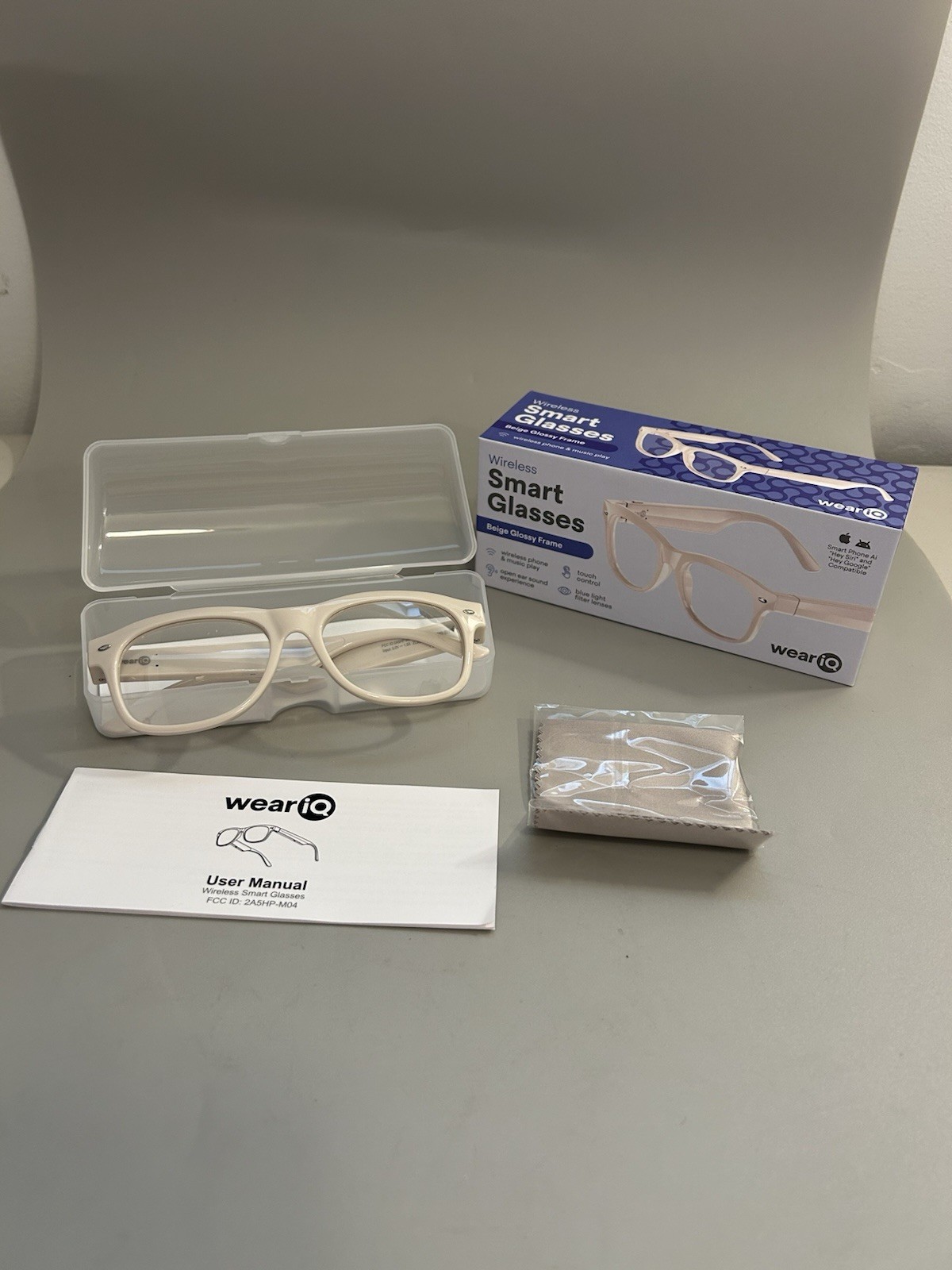 weariq smart glasses Beige Glossy Frame