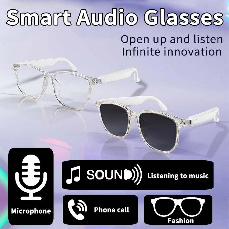 New smart bluetooth glasses wireless listen to music answer the phone open audio