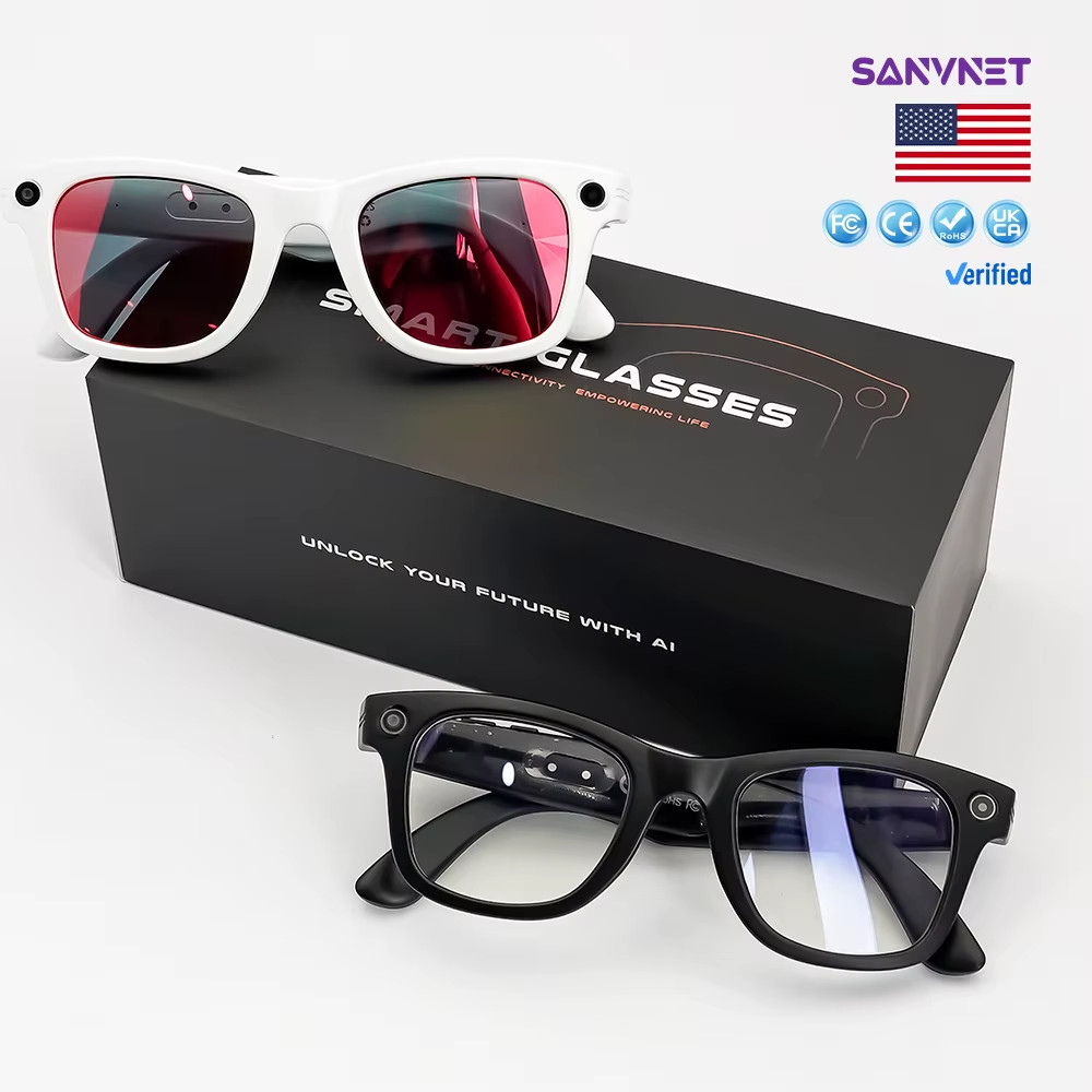Smart Sunglasses Wi-Fi Transfer Audio Record Smart AI Glasses with Dual Lenses