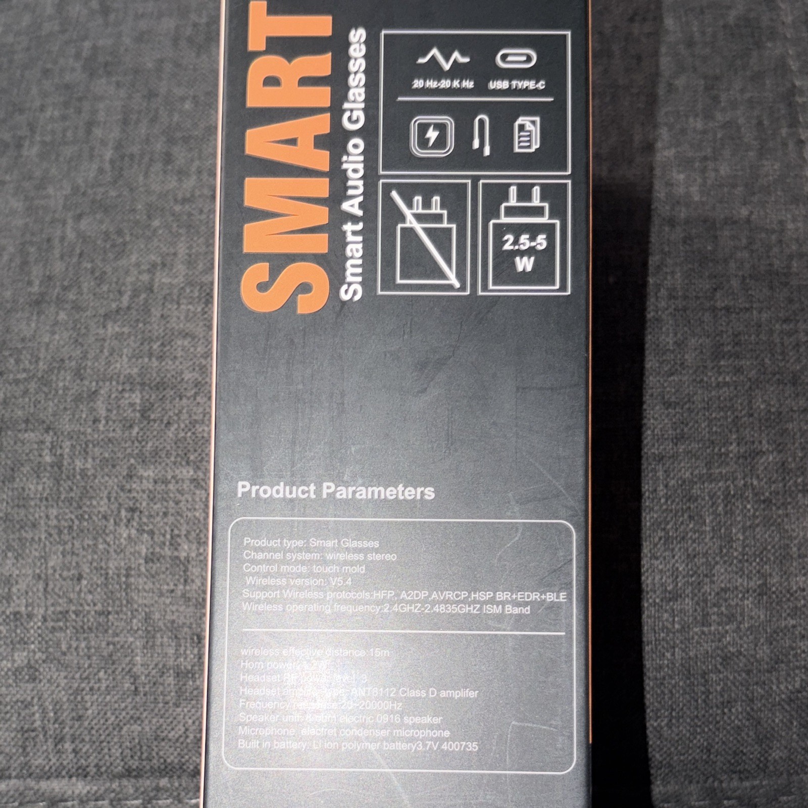 Wireless Smart Audio Glasses Bluetooth USB Type-C Connectivity