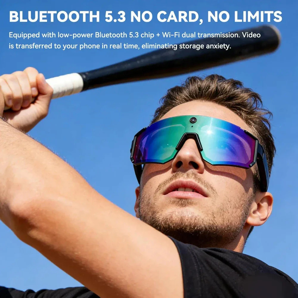 Al Smart Glasses Camera Bluetooth Open-Ear Audio | Oakley Meta Alternative.