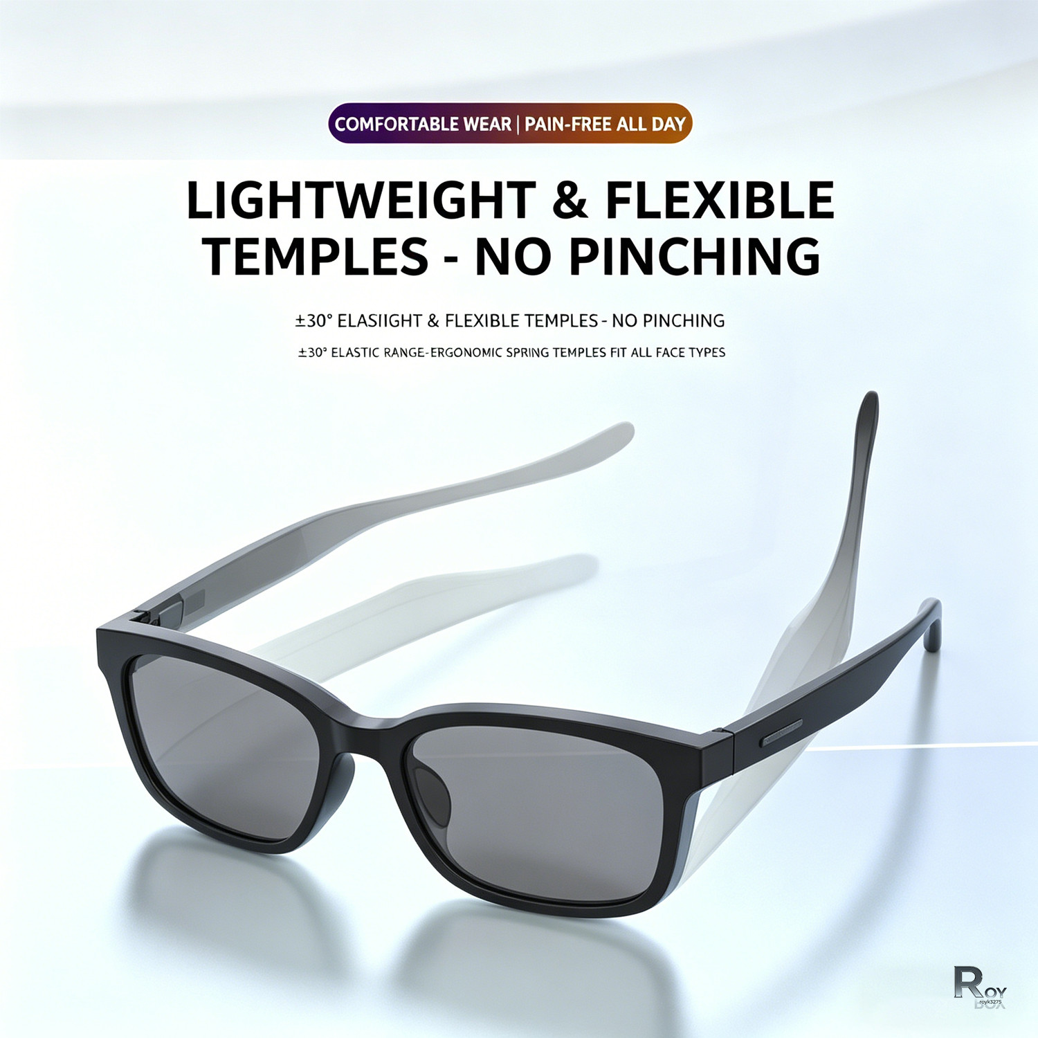 Smart Glasses Bluetooth Call & Music light Glasses Open Ear Headset BLACK US