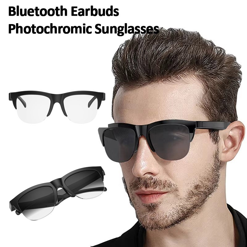 Smart Glasses Photochromic Bluetooth Sunglasses Headset Outdoor Sport Music Call