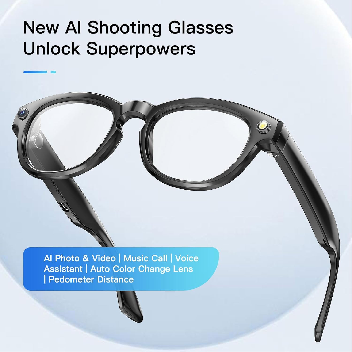 AI Translation Glasses with Camera, Smart Translator Glasses with APP and BT, 1