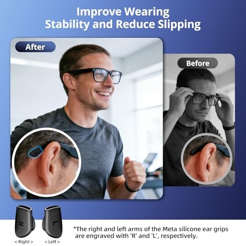 Eyeglass Ear Grip for Ray Ban Meta Gen 2/1, Anti-Slip Silicone Ear Cushion