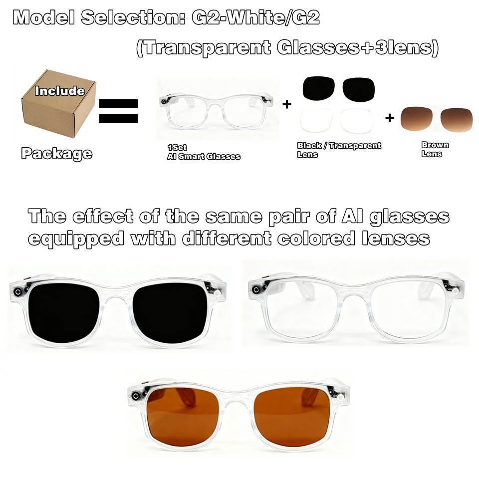 4K AI Smart Glasses Camera Bluetooth Call Voice Assistant Music Translate