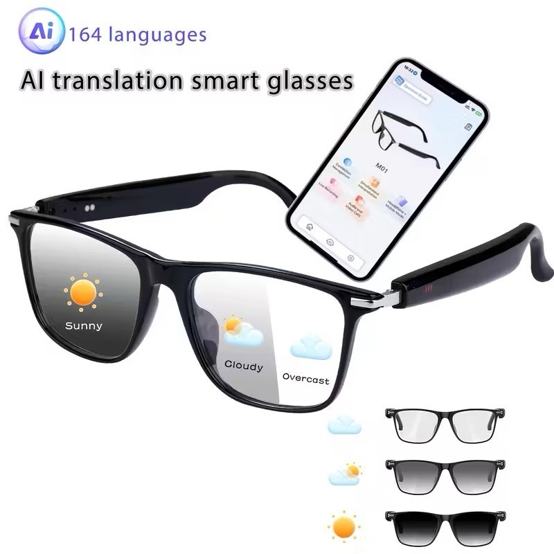 AI Glasses Glasses with 160 Languages Real Time Translation Support Chat GPT New