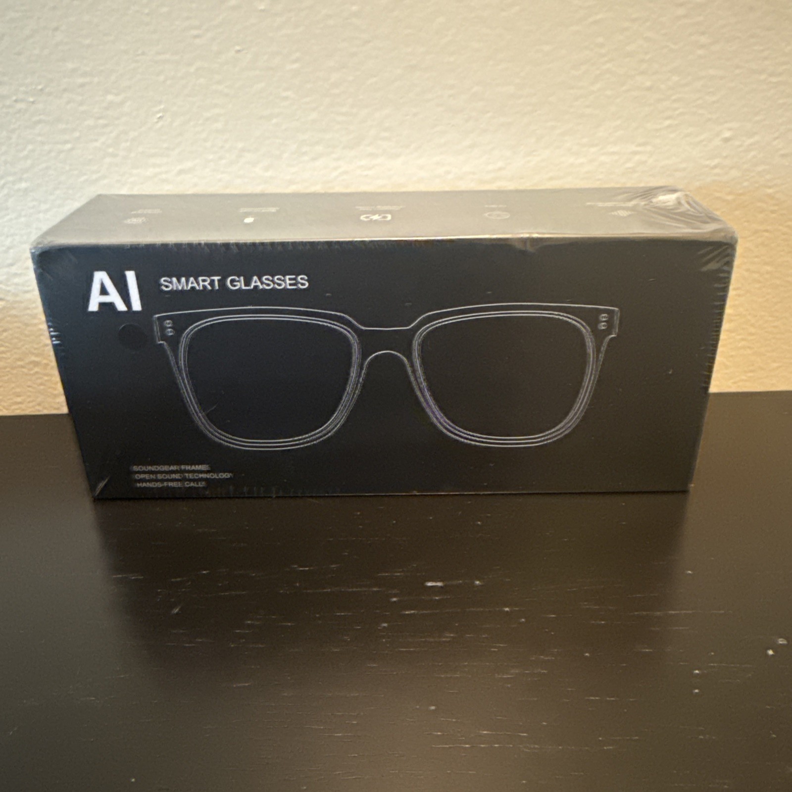 AI Smart Glasses Open Ear Audio Hands-Free Calls Built-in Microphones USB NIB