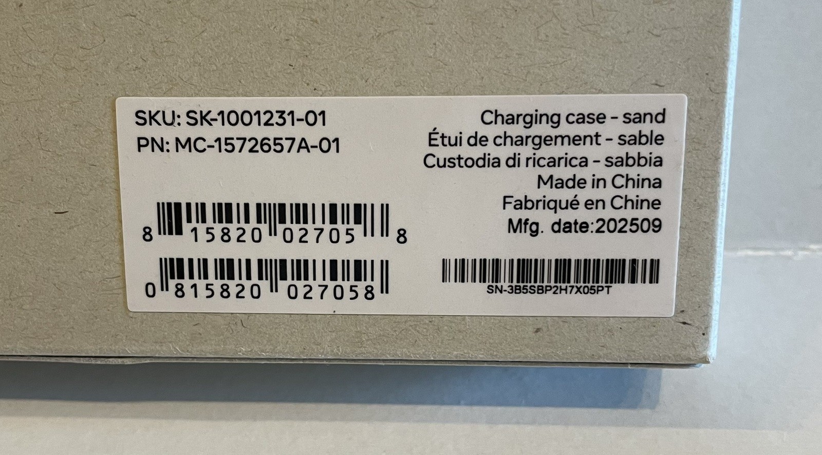 RAY-BAN CHARGING CASE For Meta DISPLAY Smart Glasses SAND, Brand New