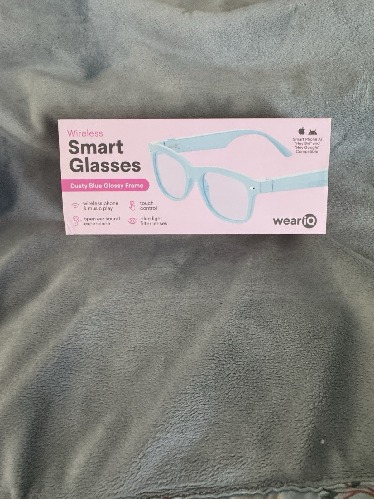 Wear IQ Wireless Smart Glasses Dusty Blue Glossy Frame. New In Box