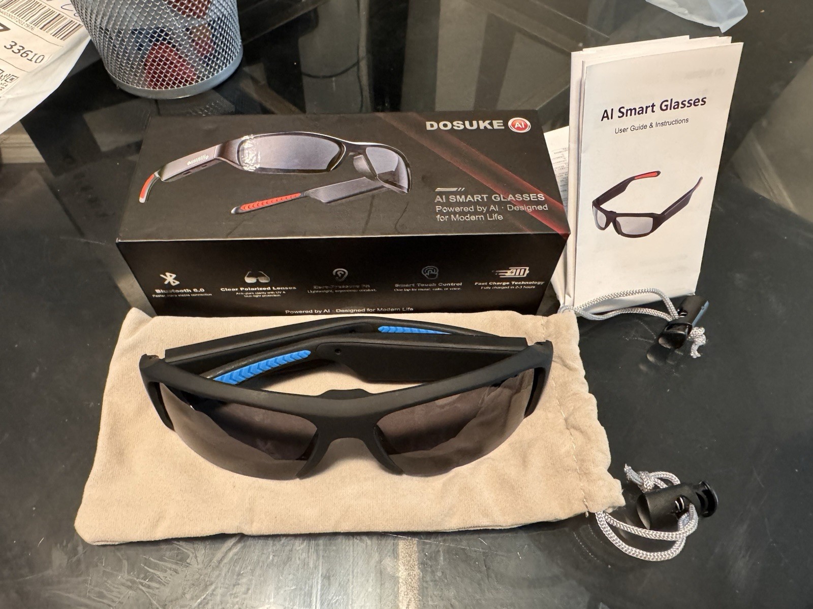 DOSUKE AI Smart Glasses Bluetooth Open Ear Sports Sunglasses