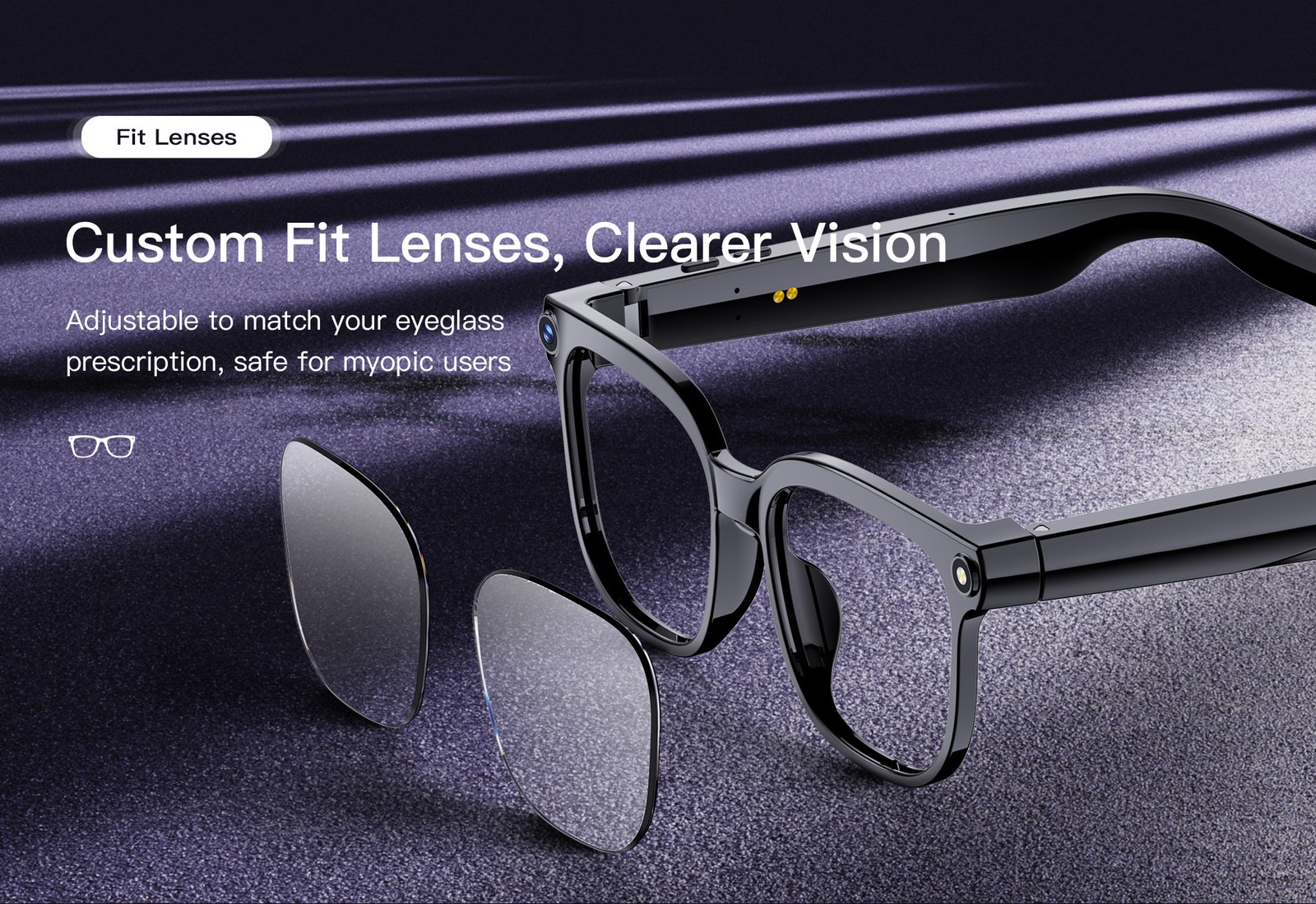 M02S AI Smart Glasses Camera Bluetooth/Photo Taking/Video Recording/Translate DH