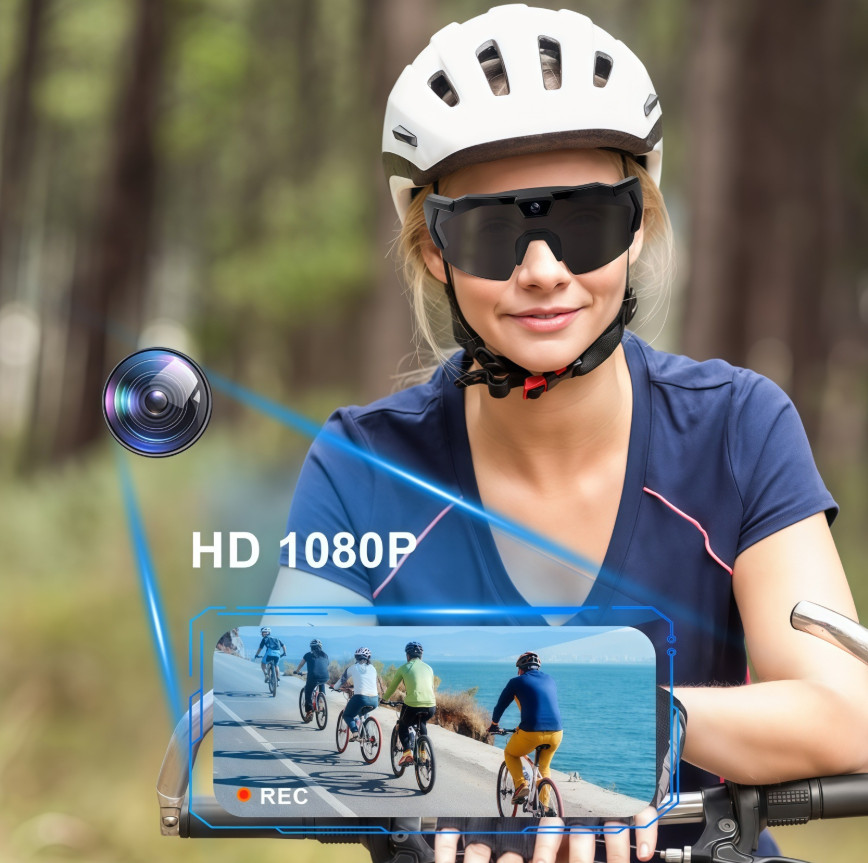 64GB Sports Recording Sunglasses，Hands-Free Outdoor Action Camera，Cycling/Skiing