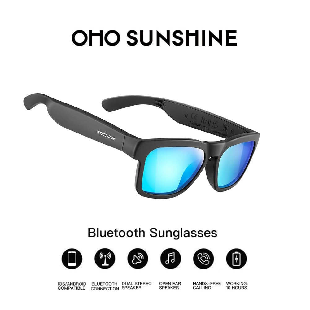 OhO Smart Glasses,Polarized Sunglasses with Bluetooth Speaker,Athletic/Outdoo…