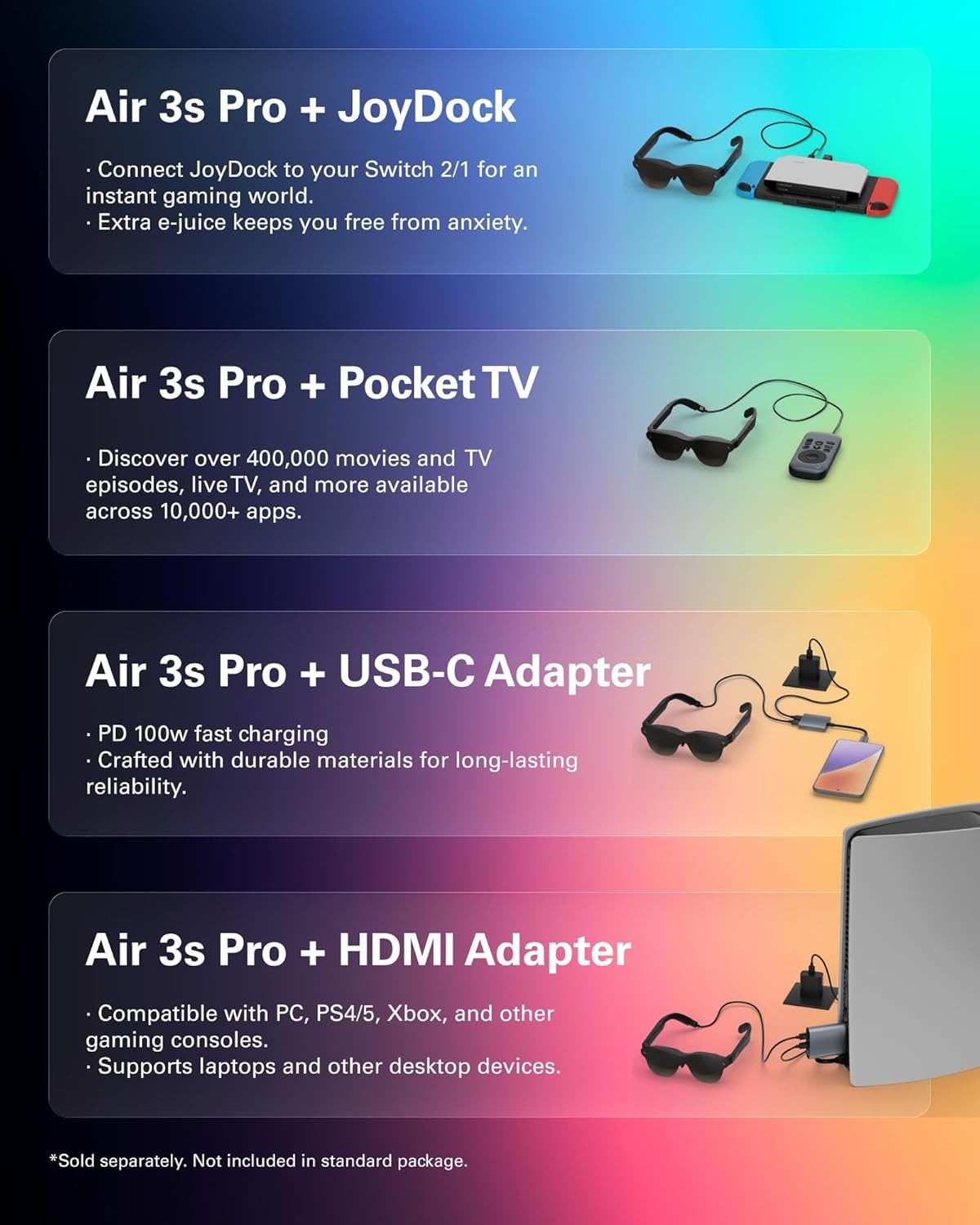 TCL RayNeo Air3S Pro AR Glasses 201 1200Nits 120Hz HueView2.0 XR