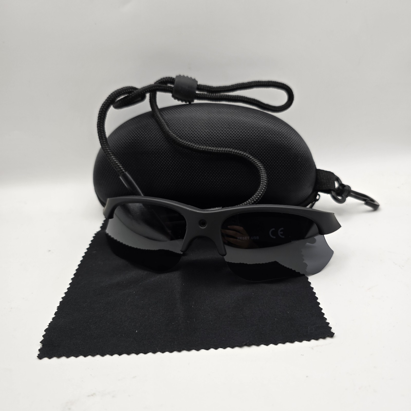 1080P HD Camera Sunglasses Hidden Spy Video Recording Glasses w/ Case & Lanyard