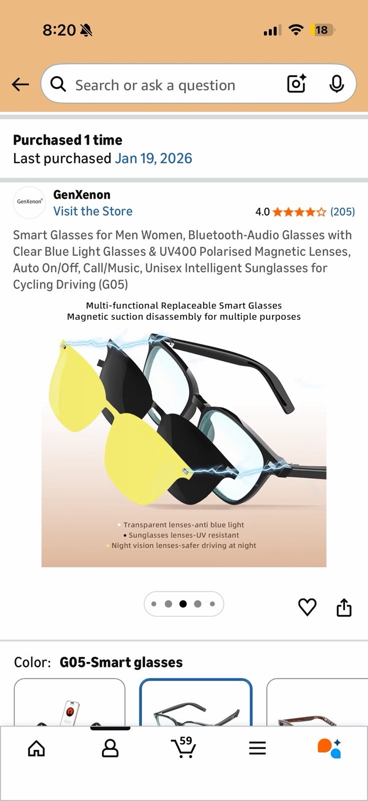 Bluetooth-Audio Glasses with Clear Blue Light Glasses & UV400 Polarised Magnetic