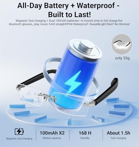Smart Bluetooth Glasses with AI Translation, 115 Languages, Photochromic Lens, U