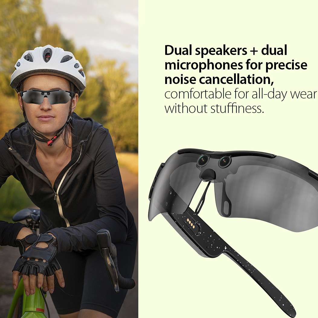 Smart AI Glasses 8MP Camera Translation Outdoor Headset Sports Cycling Goggles