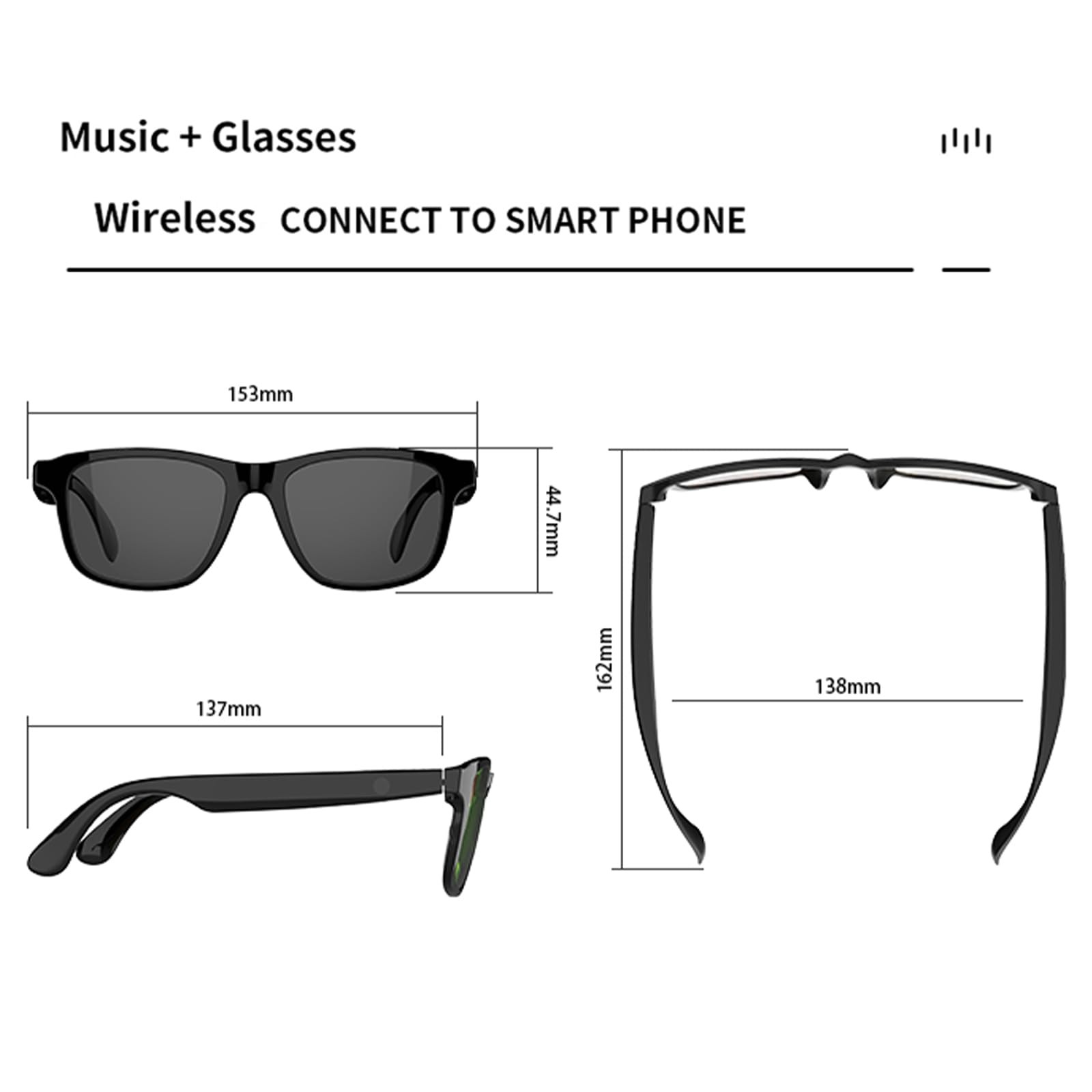 Lentes Inteligentes Gafas De Sol Polarizados Con Audio Bluetooth Auriculares