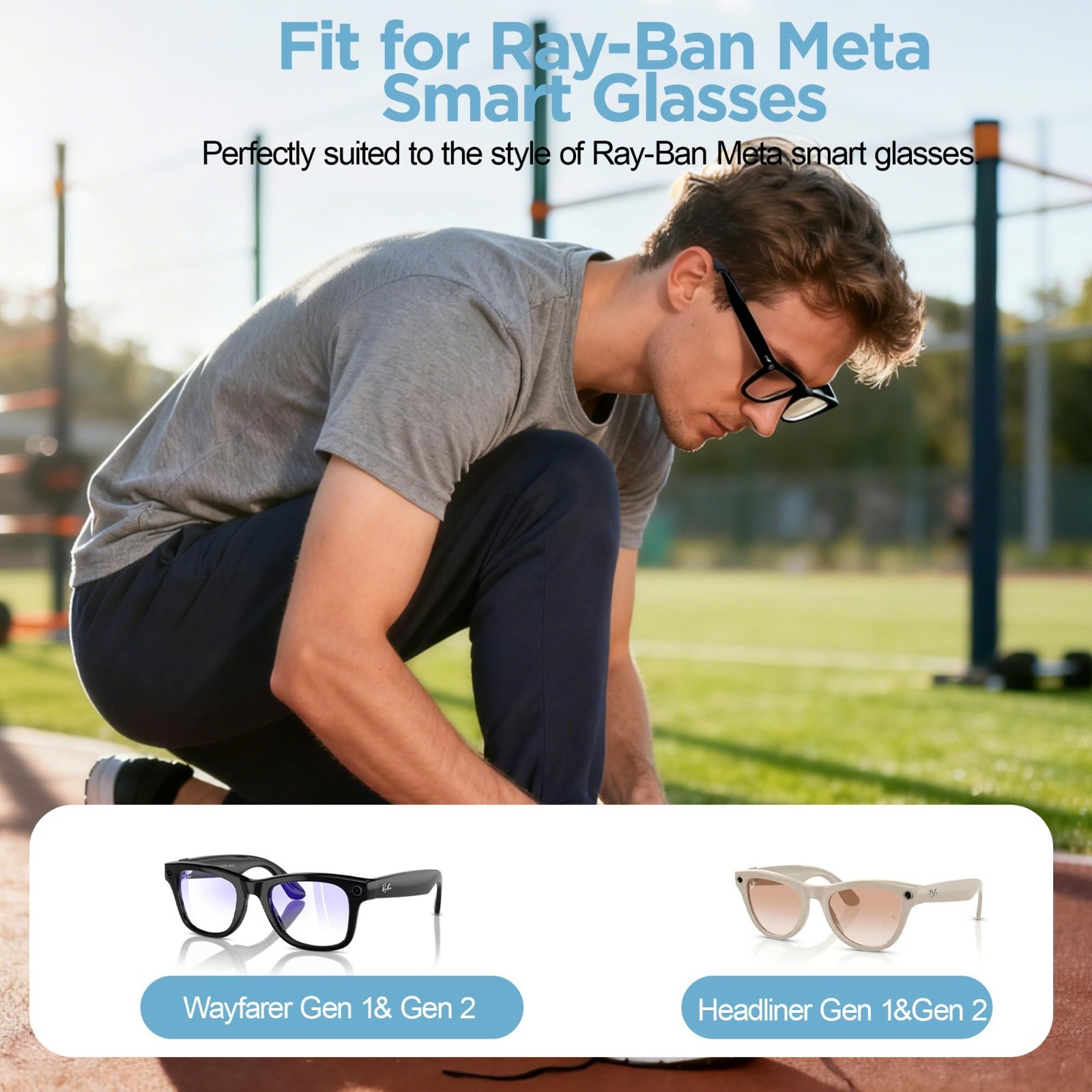 Smart Glasses Accessories Kit – Non-Slip Ear Grips, LED Light Blocking Stickers