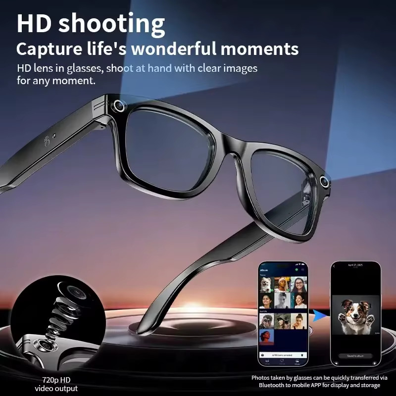 AI Smart Glasses With 8MP Camera Translation Bluetooth Calls Music 2025 New Tech