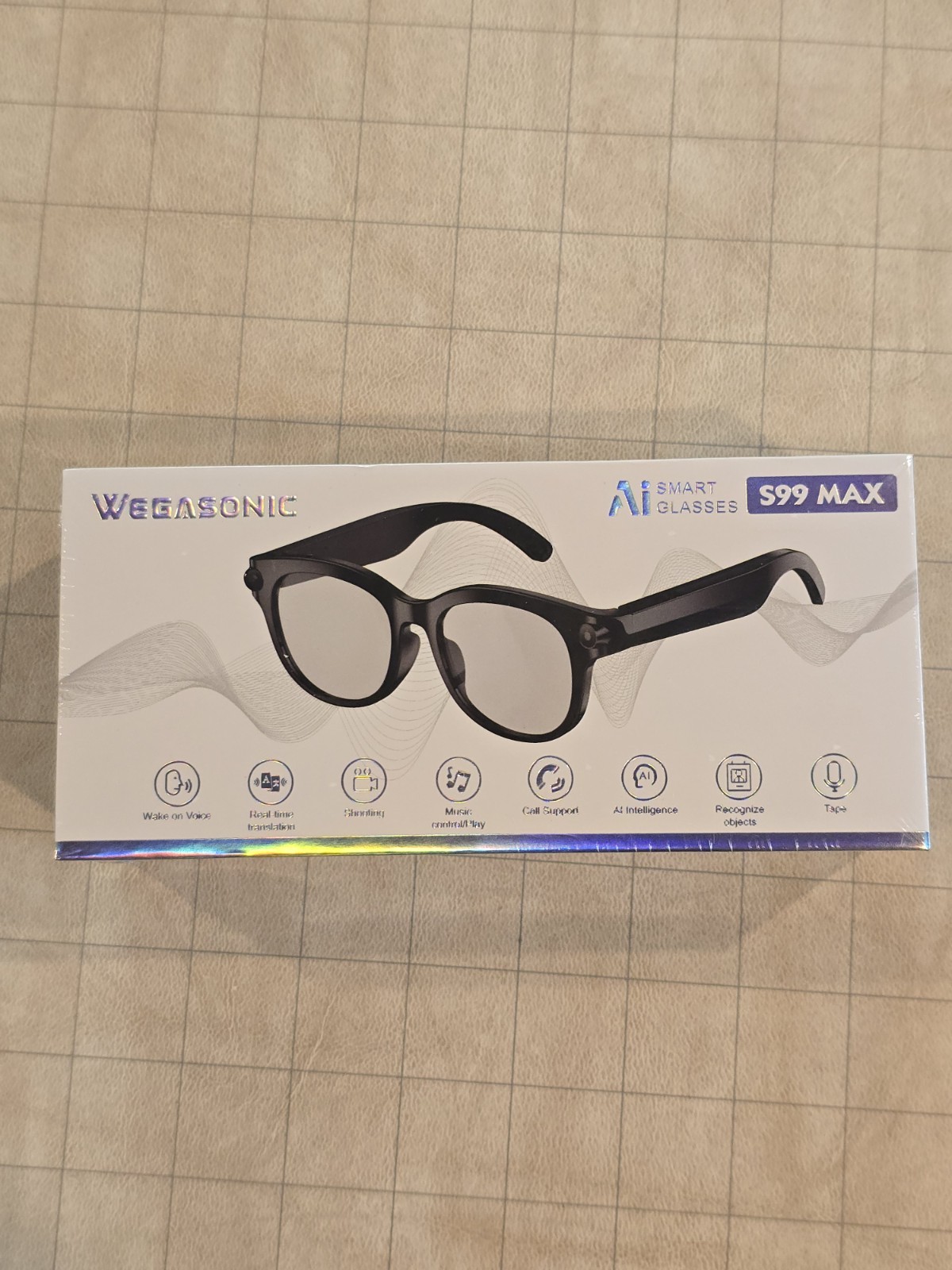 WEGASONIC S99 MAX AI Smart Glasses Black Bluetooth Wi-Fi USB-C