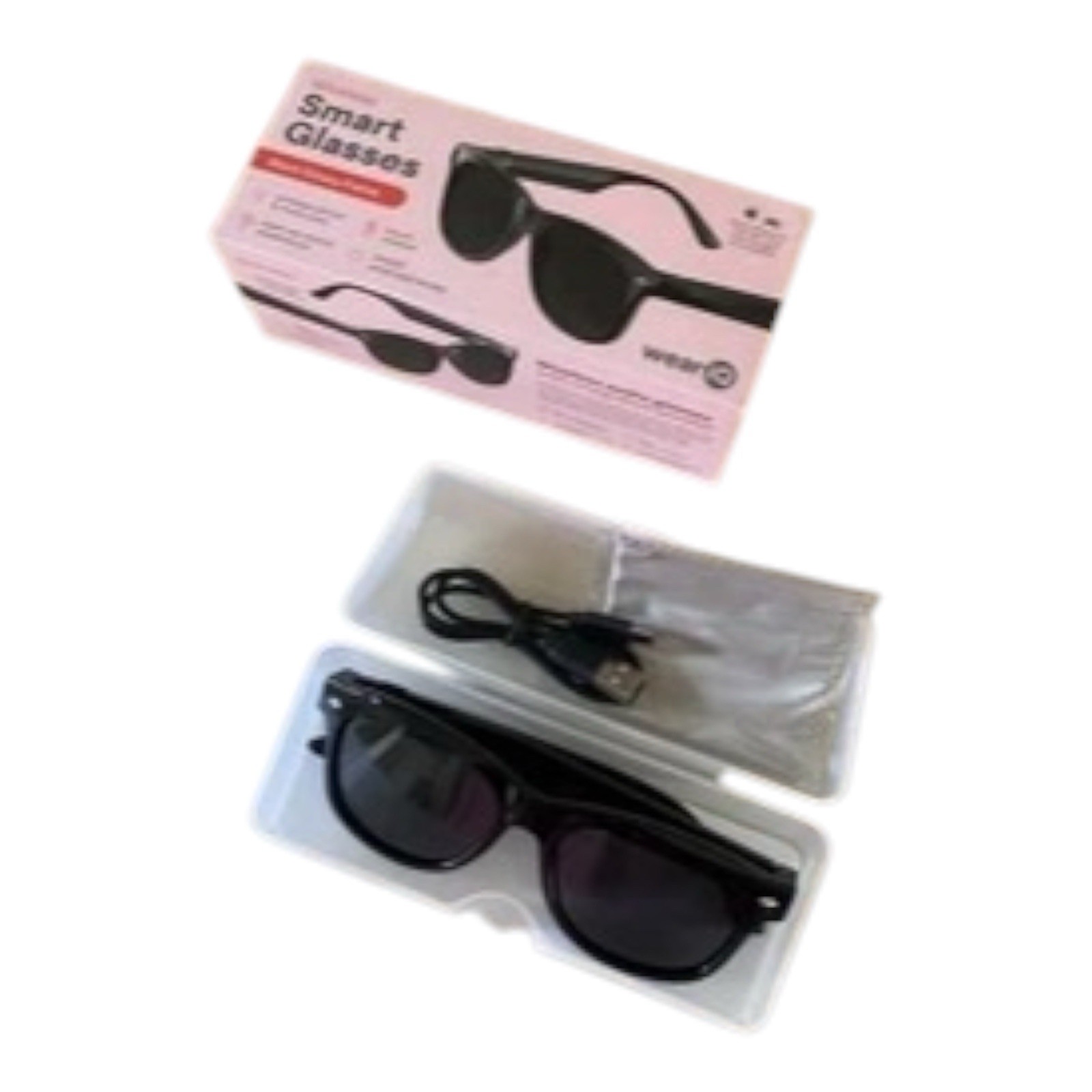 Wear IQ Smart Glasses Black Wireless Phone Music Play, Touch Control, UV400 NEW