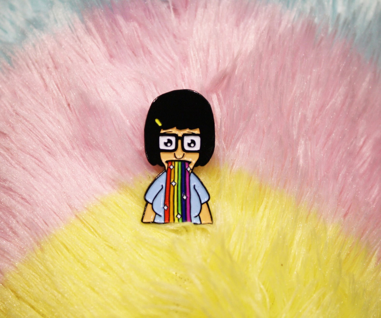 Rainbow Snapchat Tina Hard Enamel Pin, Bob Burgers