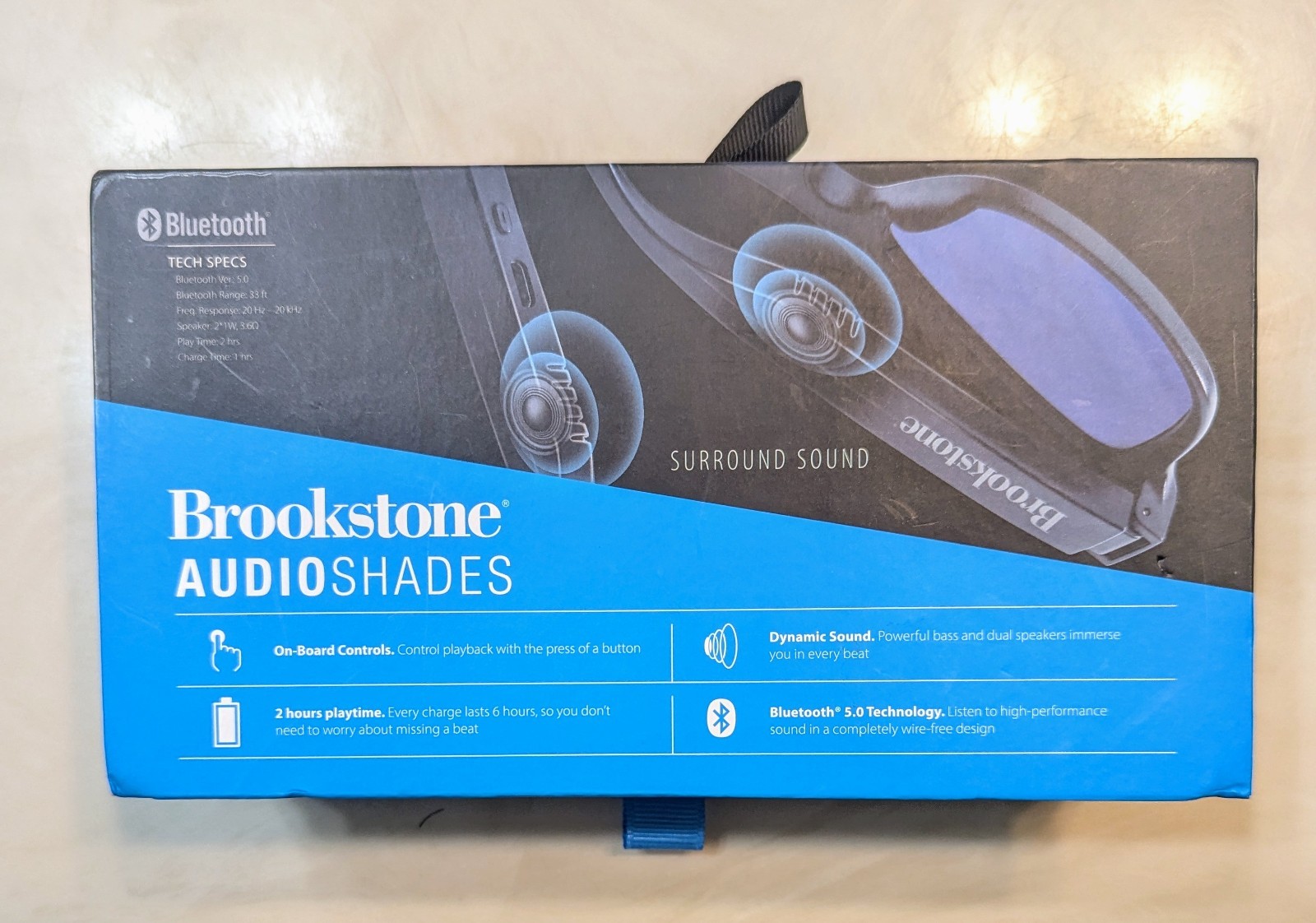 Brookstone Audioshades Sunglasses With Built In Speakers Bsbts5bk